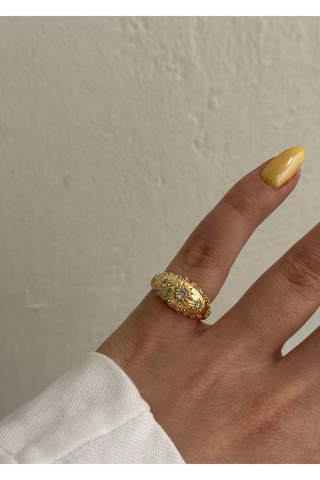 Heliophilia Silver Anillo de Cuerpo de Latón Dorado Ajustable